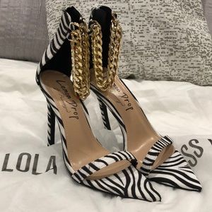 Zebra 4 1/2 inch heels